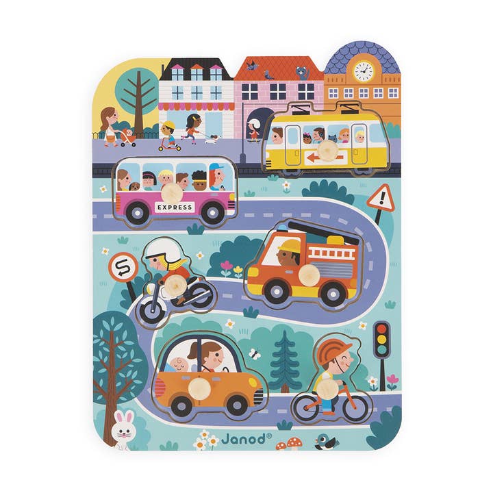 Janod - Wholesale Puzzle - Kids - In the Town | Peg Puzzle | Fine motor skills2