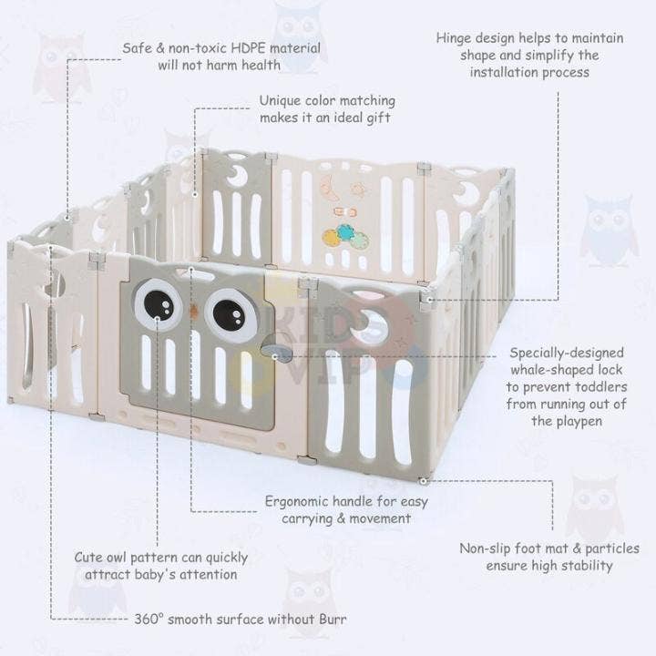 KIDS VIP – wholesale Classic toy – Kids – Indoor/Outdoor Foldable Playpen ? 20-Panel Safety Play Yard2