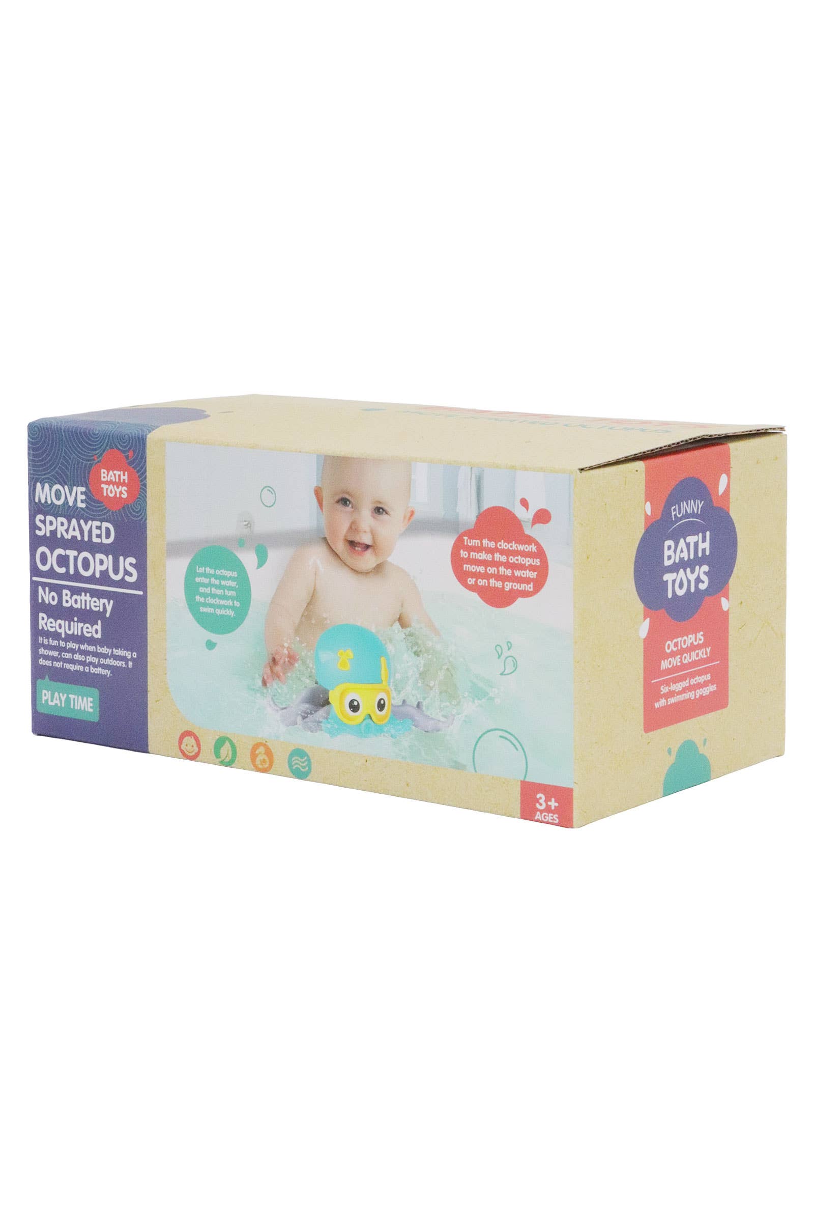 ASSORTED Octopus Wind-up Swimming Crawling Baby Bath Toy for wholesale on Faire10