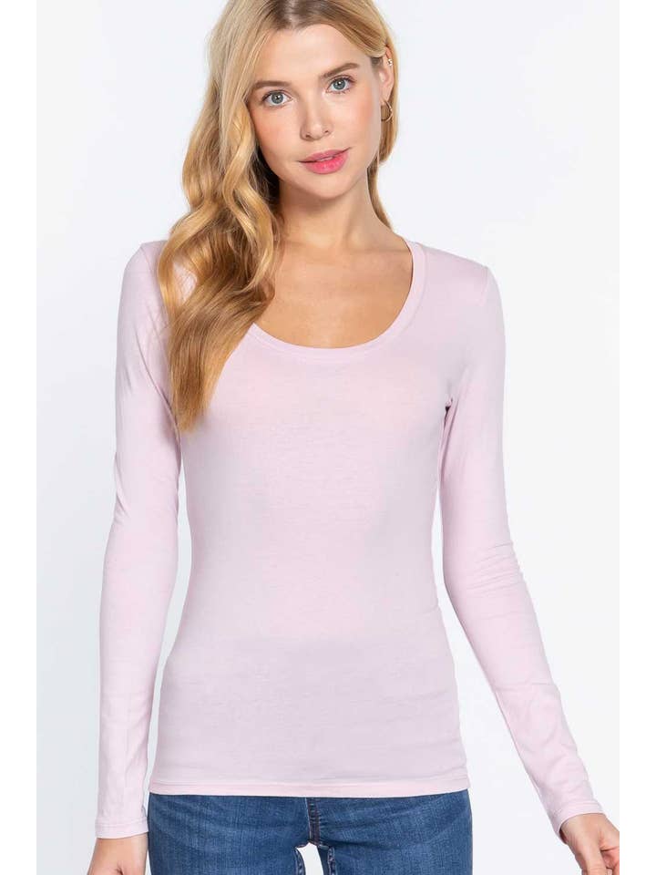 Vanilla Monkey - Wholesale Knit Top - Women's - Long Sleeve Scoop Neck Basic Top50