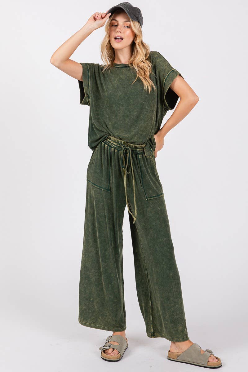 Sewn and Seen - Wholesale Lounge Set - Women's - MINERAL WASHED TOP AND PANTS RIB SETS31
