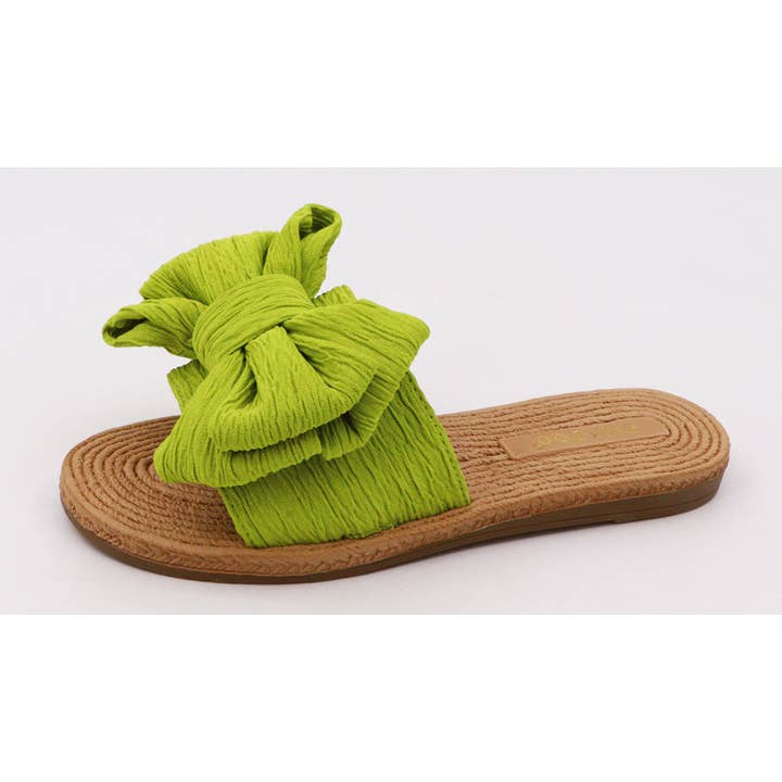 Mars Sky Shoes Wholesale - Wholesale Slides - Women's - Bamboo ATHENA-50 Women Braided Sole Bow Tie Flat Sandals