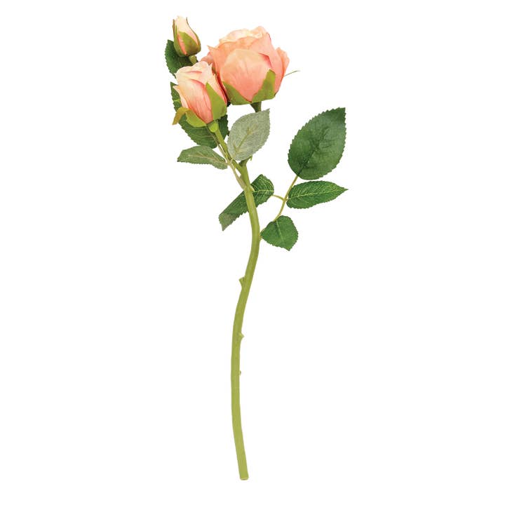 Blooming Peach Roses Pick - 17" for wholesale by Col House Designs