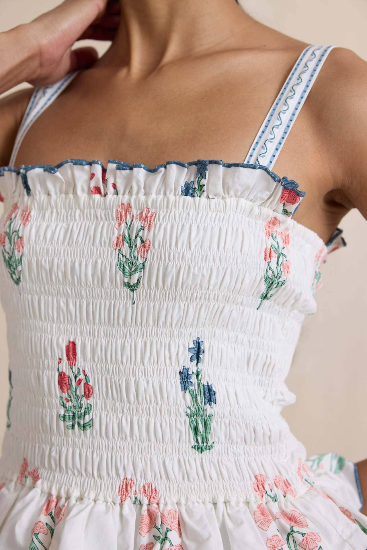 Rosa Clothing - Wholesale Dress - Women's - Wavy Floral Luscious Slip Puffy Dress3