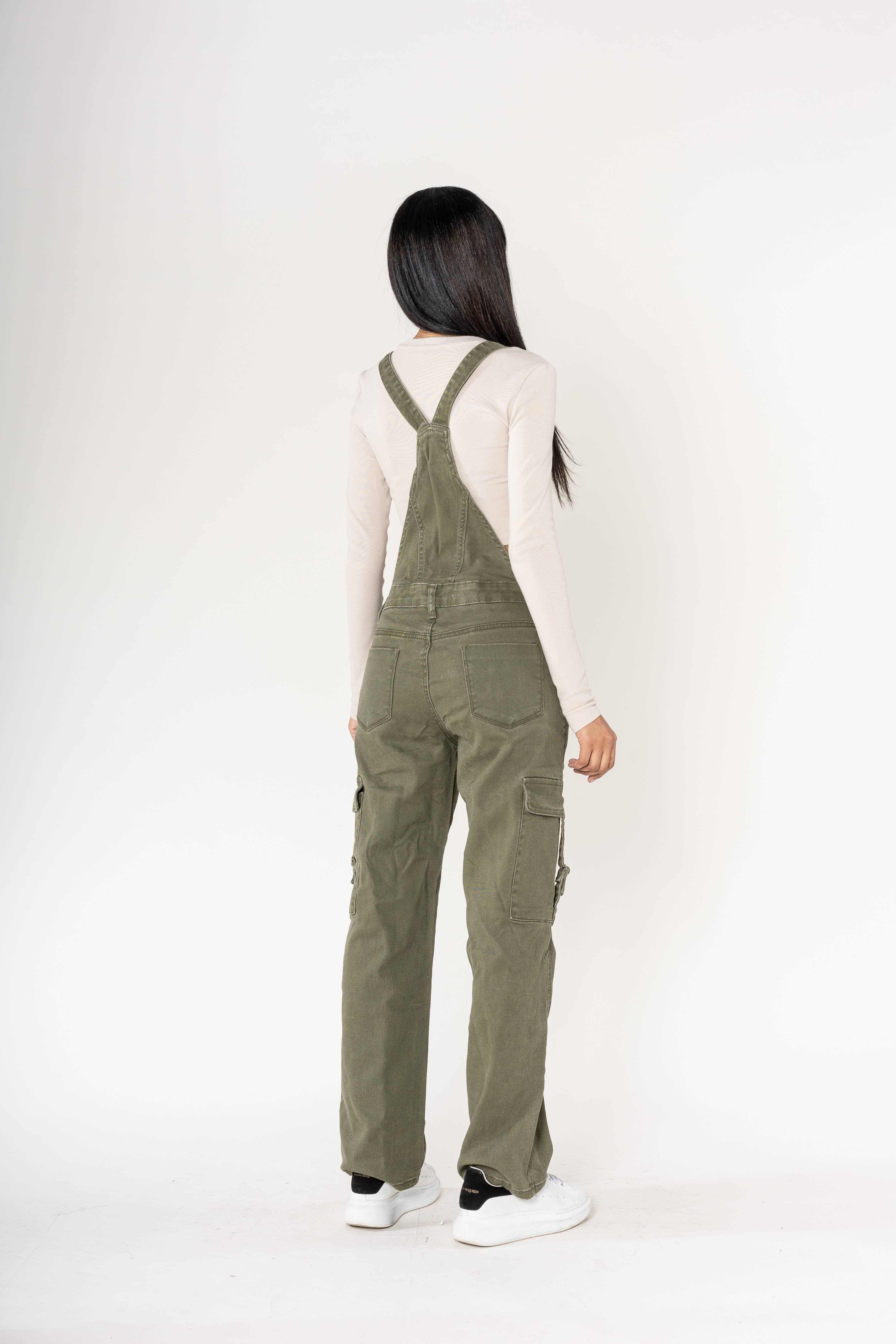 Nina Carter - Wholesale Overalls - Women's - Nina Carter Cargo Denim Stretch Denim Overalls S56015