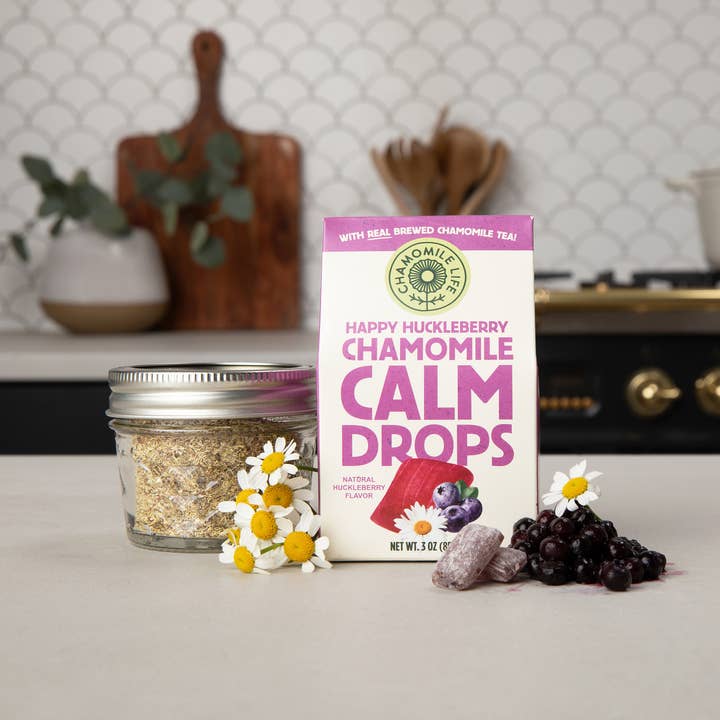 Happy Huckleberry Chamomile Calm Drops for wholesale by Chamomile Life