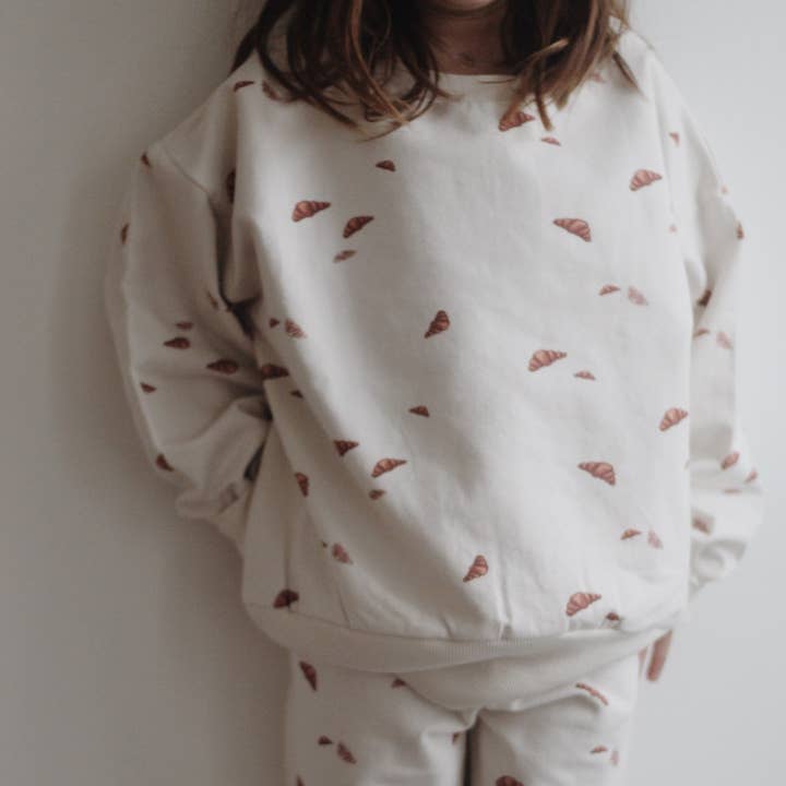 VACVAC studio - Wholesale Top & Pant Set - Kids - PETRI set - Croissant mini print2