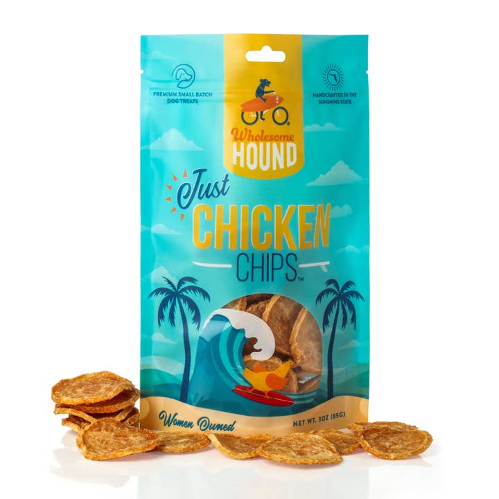 Wholesome Hound - Wholesale Pet Treats - Dog - Single-ingredient Just Chicken Chips - 3oz