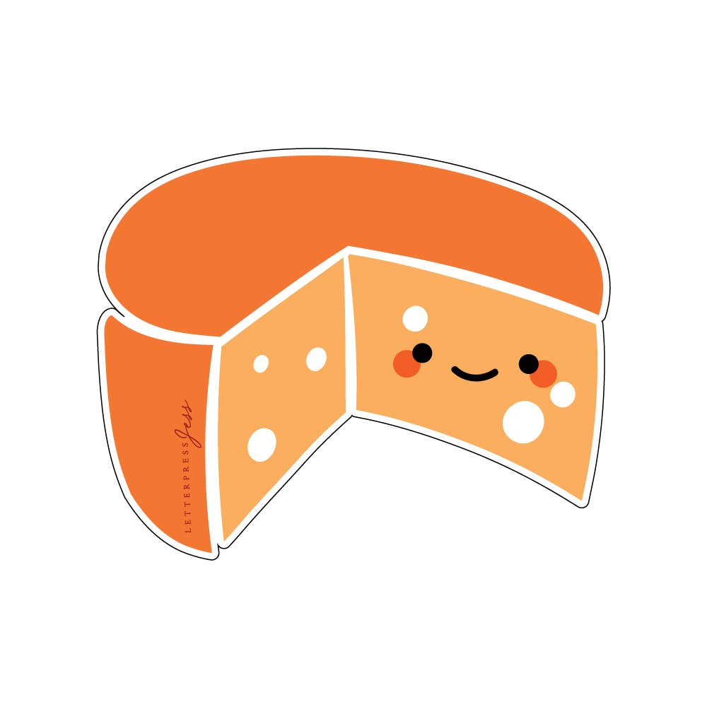 Letterpress Jess - Wholesale Sticker - Cutie Kawaii Cheese Sticker0