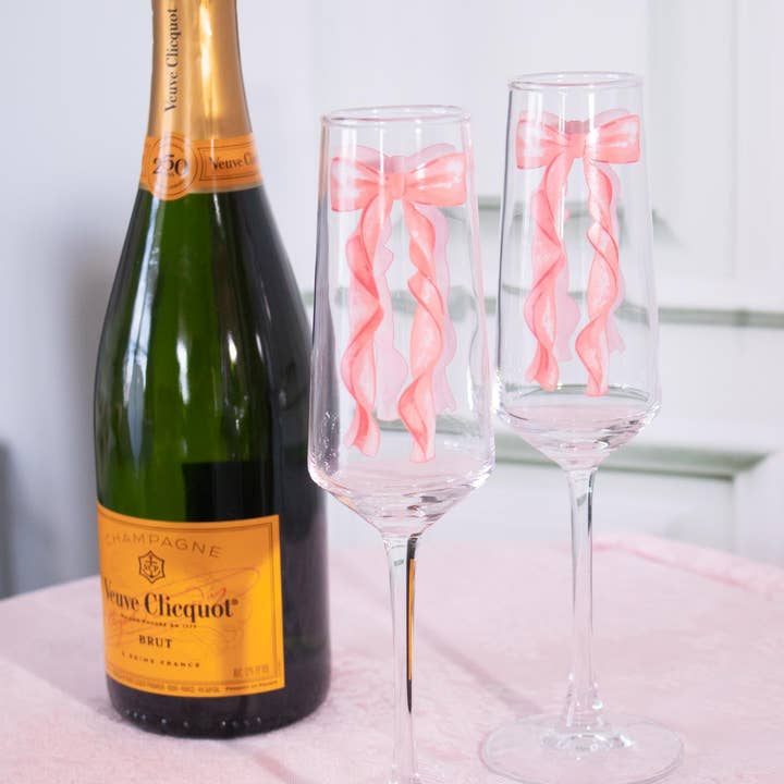 Canna Style - Wholesale Champagne Flute - BOW CHAMPAGNE GLASSES (Set of 2)
