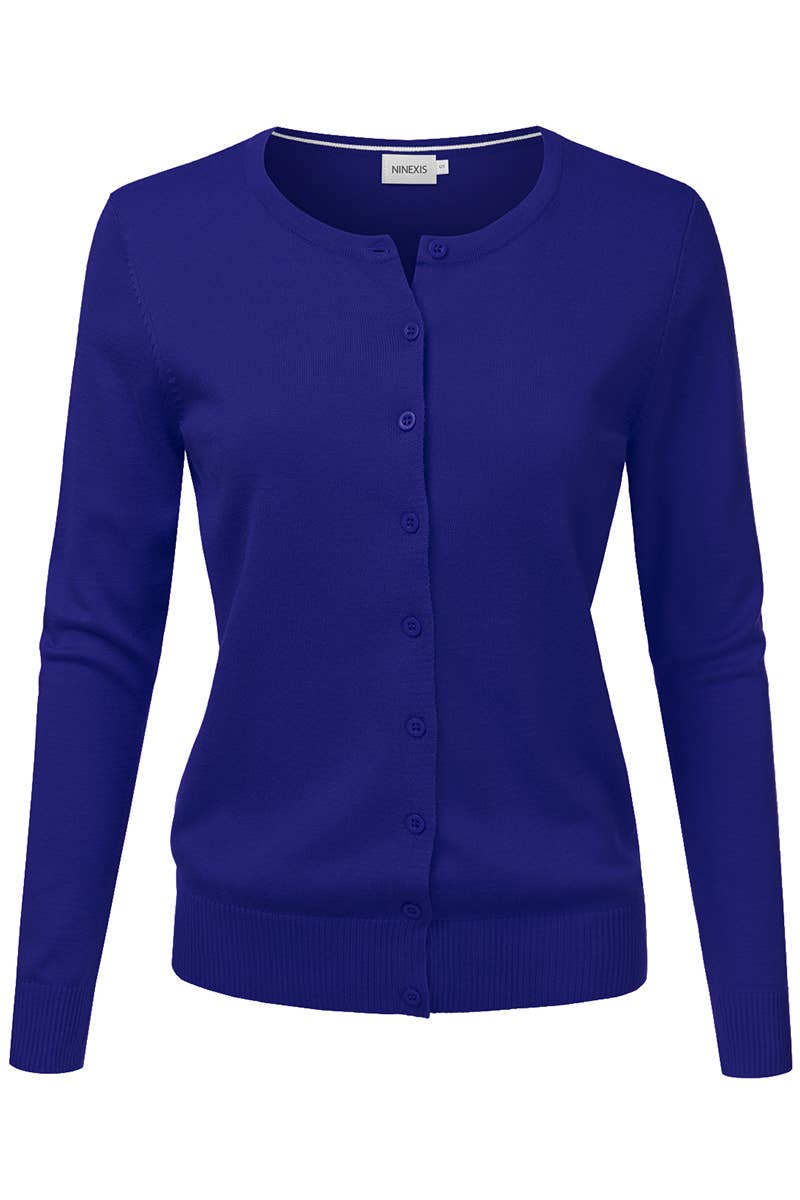 NINEXIS - Vente Cardigan – femme - AWOCAL310_Chandail à manches longues en tricot doux boutonné22