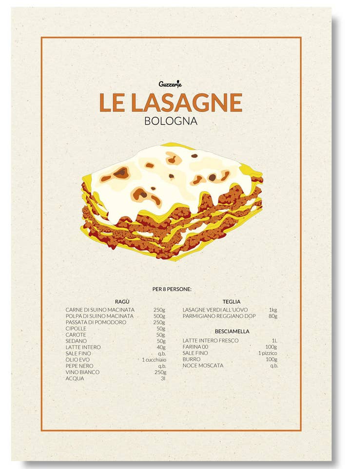 LASAGNE pour la vente par Guzzerie