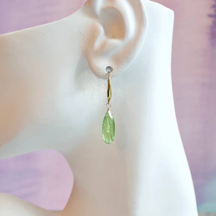 a.v. max - Wholesale Dangle Earrings - Kyanite Princess Teardrop Earring|Blue|Aqua|Green|Pink