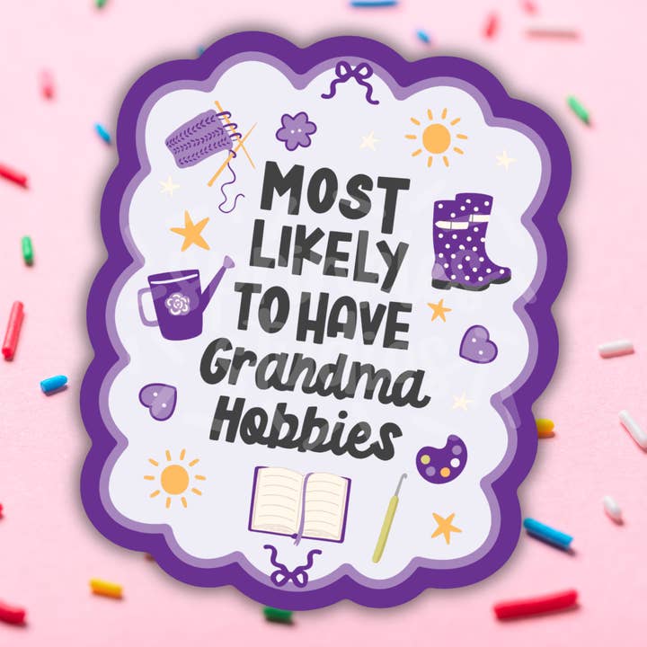 Grandma Hobbies Vinyl Sticker for wholesale by Sprinkles Studios