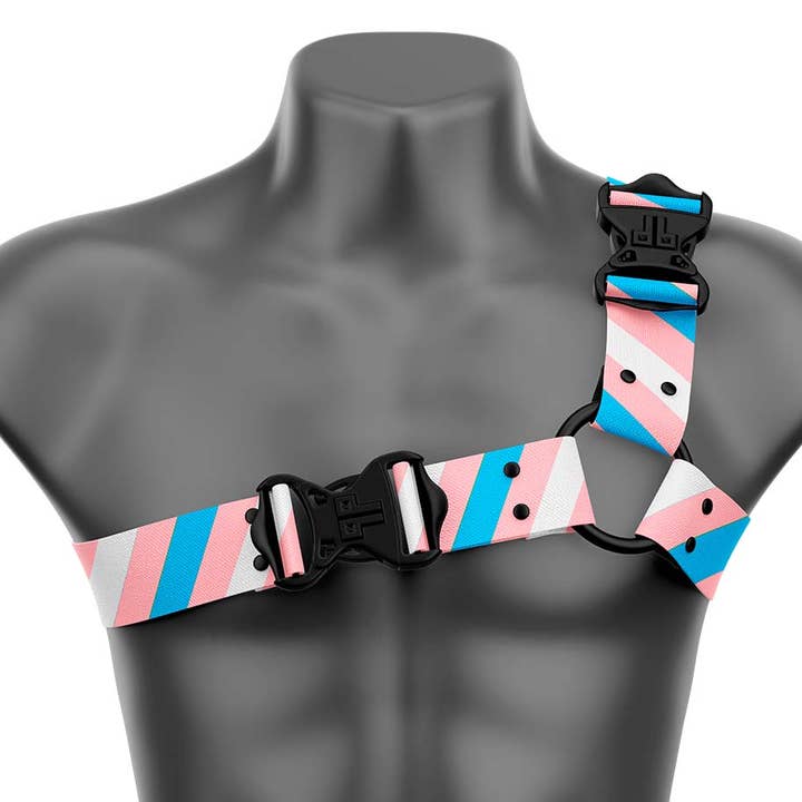 Pride Transgender asymmetrisch handgemaakt modieus veganistisch uniseks harnas voor wholesale door Daftboy