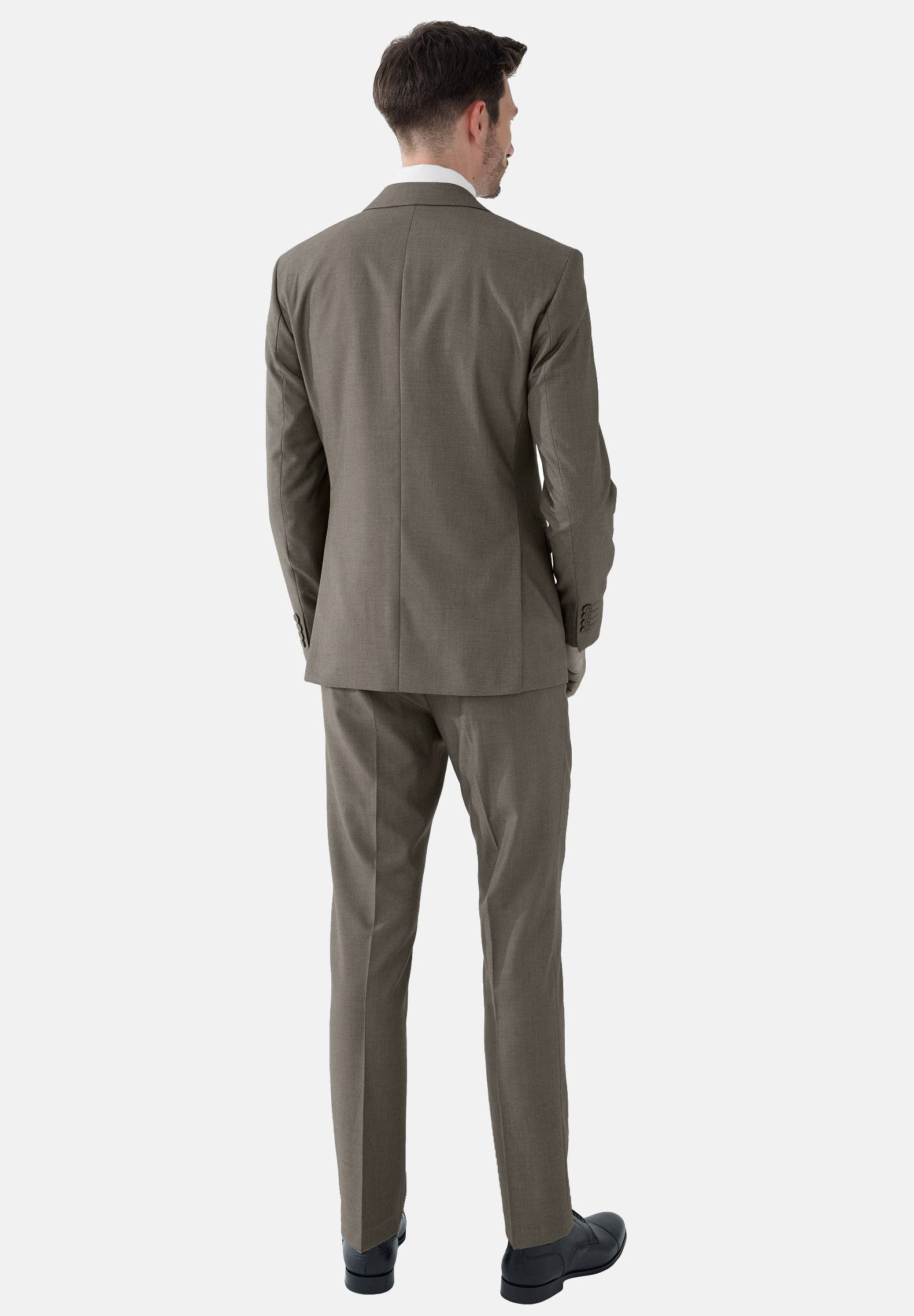 Taupe melange Steffen Klein Men's Designer Suit Slim Fit for wholesale on Faire1