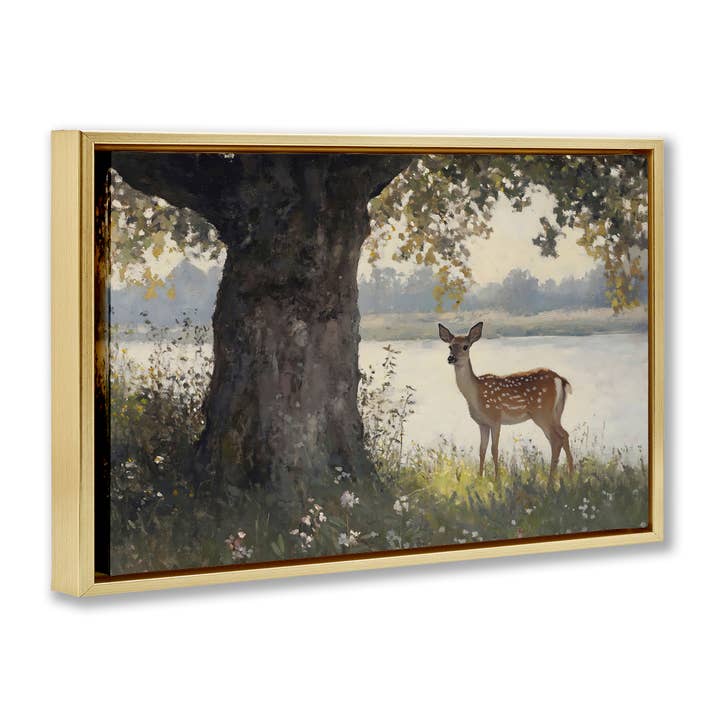 Stupell Industries - Wholesale Wall Sign - Spotted Doe by Lake - Framed Wall Art17