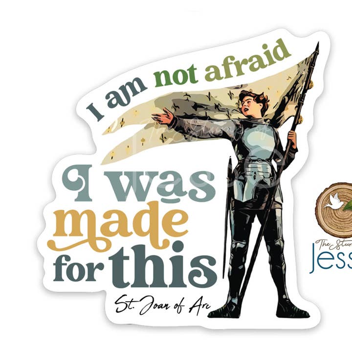 Jeanne d'Arc | Autocollant catholique imperméable pour la vente par The Stump of Jesse