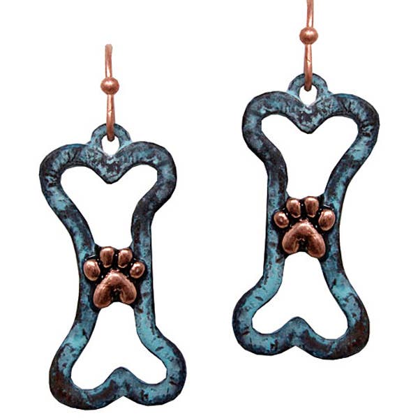 Jewelry Max - Wholesale Dangle Earrings - ( TX1308 ) PAW PRINT BONE EARRING0