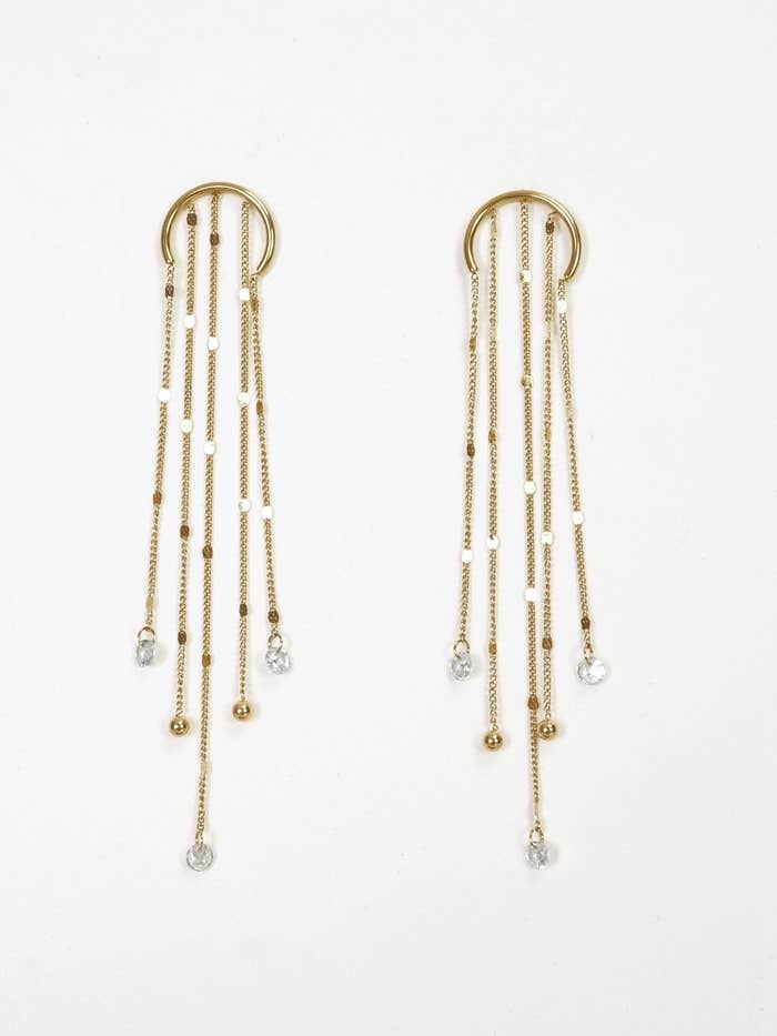 Victoria Moda – wholesale Dangle earrings – Stainless Steel Earrings Chains With Zirconites0