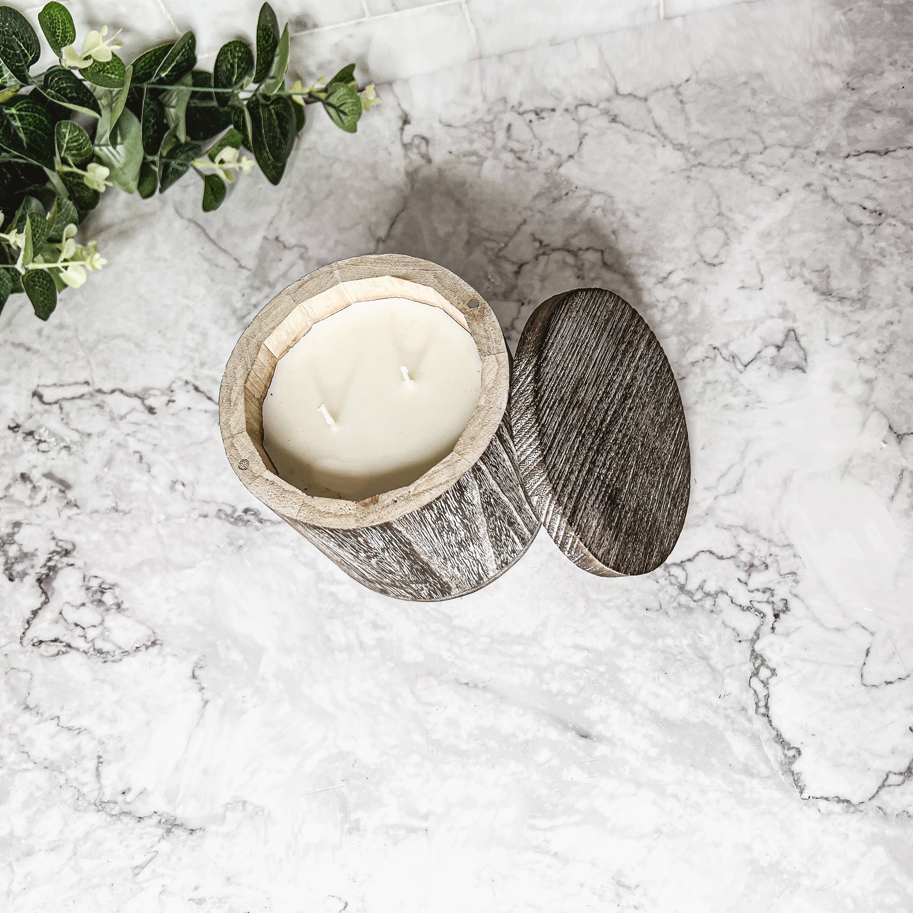 Gia Roma – Großhandel Kerze im Glas / gefüllte Kerze – Einzigartige Kerzen – Wiederverwendbares Paulownia-Holzgefäß mit Deckel15