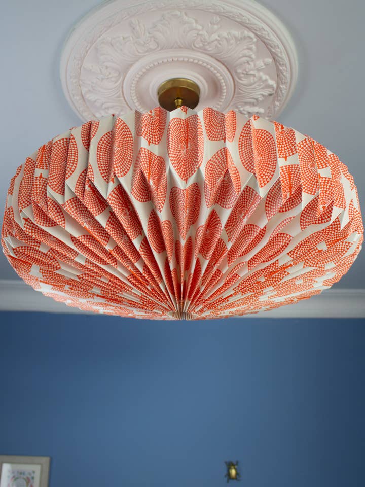 Origami Paper Lightshade Saucer 'Orange Sun Mask' for wholesale by AARVEN