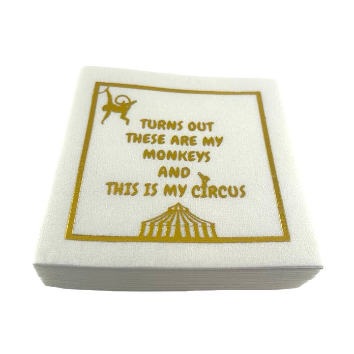 Linen-Feel Cocktail Napkins, My Circus for wholesale by Maven Home