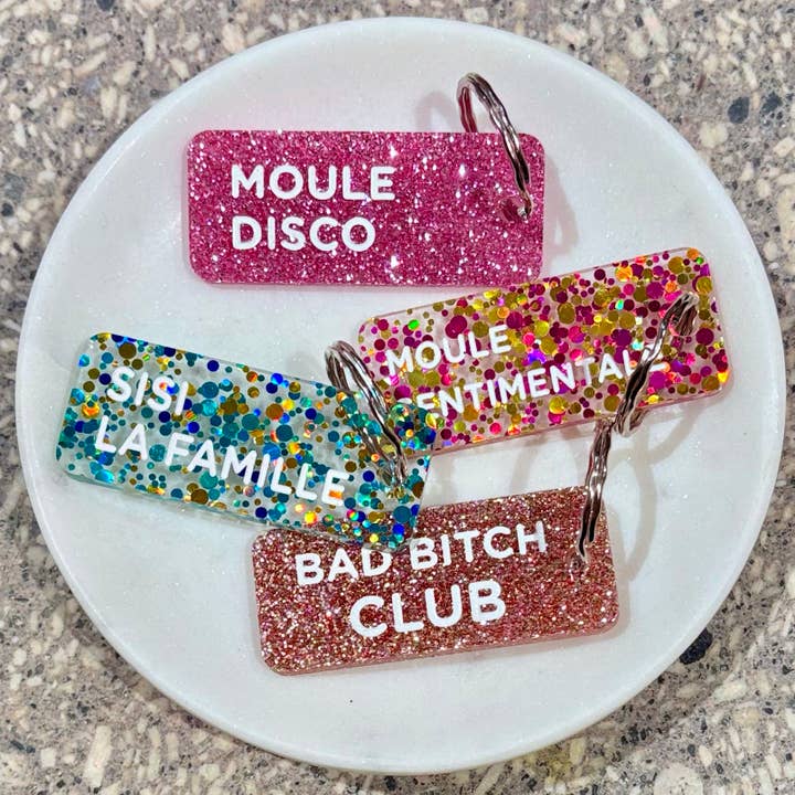 Plus de Love - Venta al por mayor Llavero - Unisex - LLAVERO DISCO DE MOLUSCO con lentejuelas Más amor1