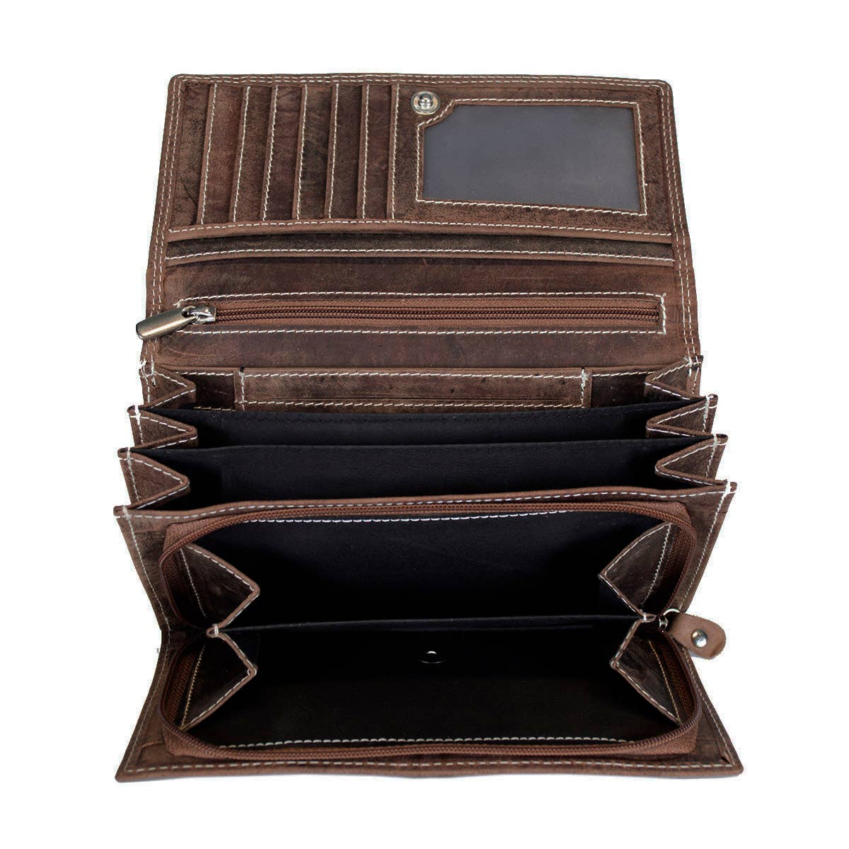 Arrigo - Wholesale Wallet - Women's - Large Buffalo Leather Wallet with Flap - 3 Colours - Arrigo2