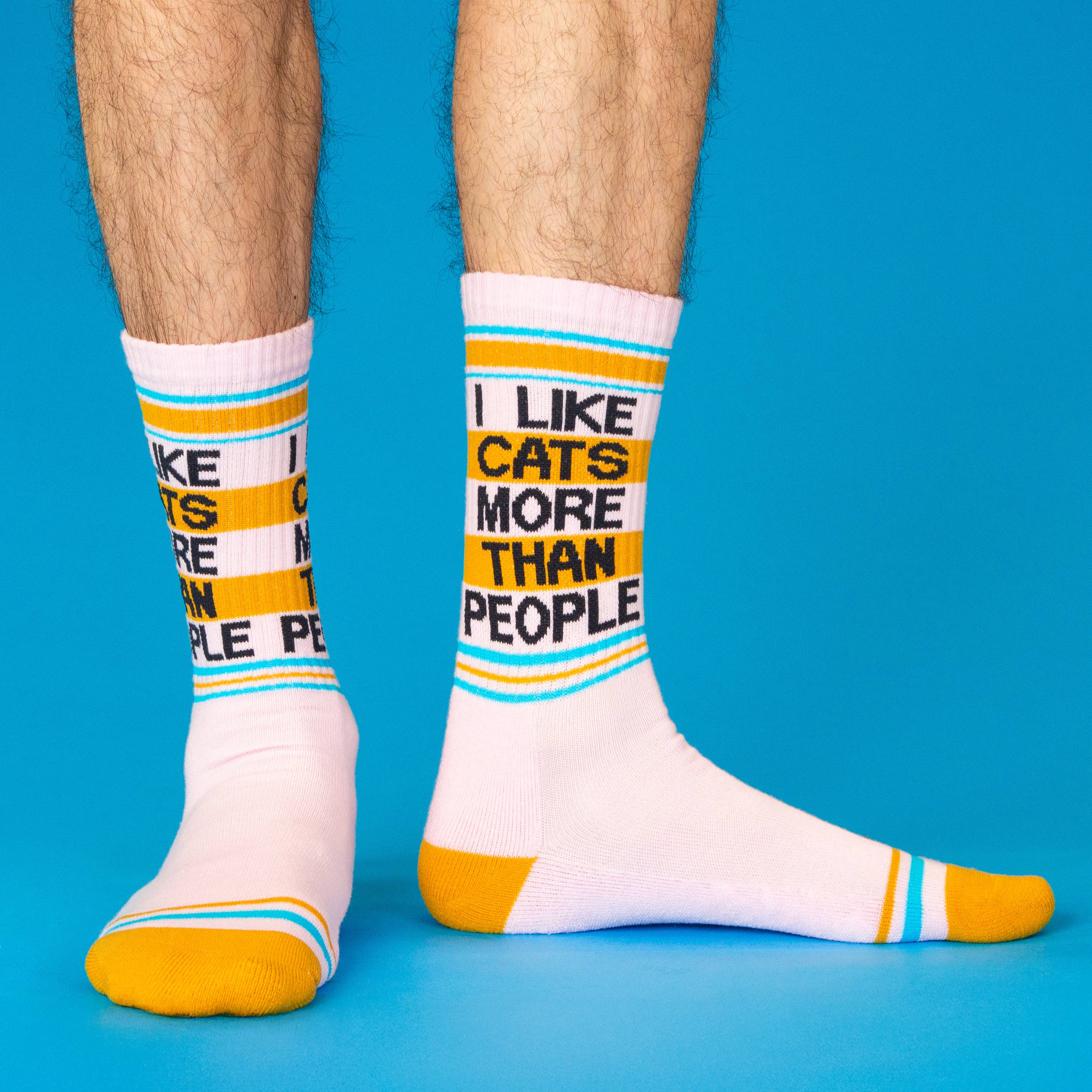 Gumball Poodle - Wholesale Socks - Unisex - I Like Cats More Than People Gym Crew Socks7