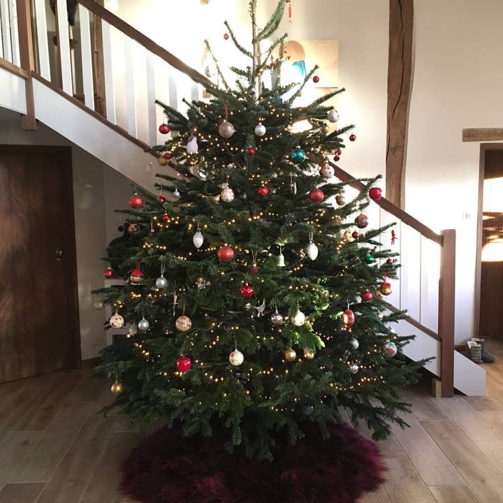 Wildash London - Wholesale Tree Skirt - Ultimate Christmas Tree Skirt | Icelandic Sheepskin Burgundy