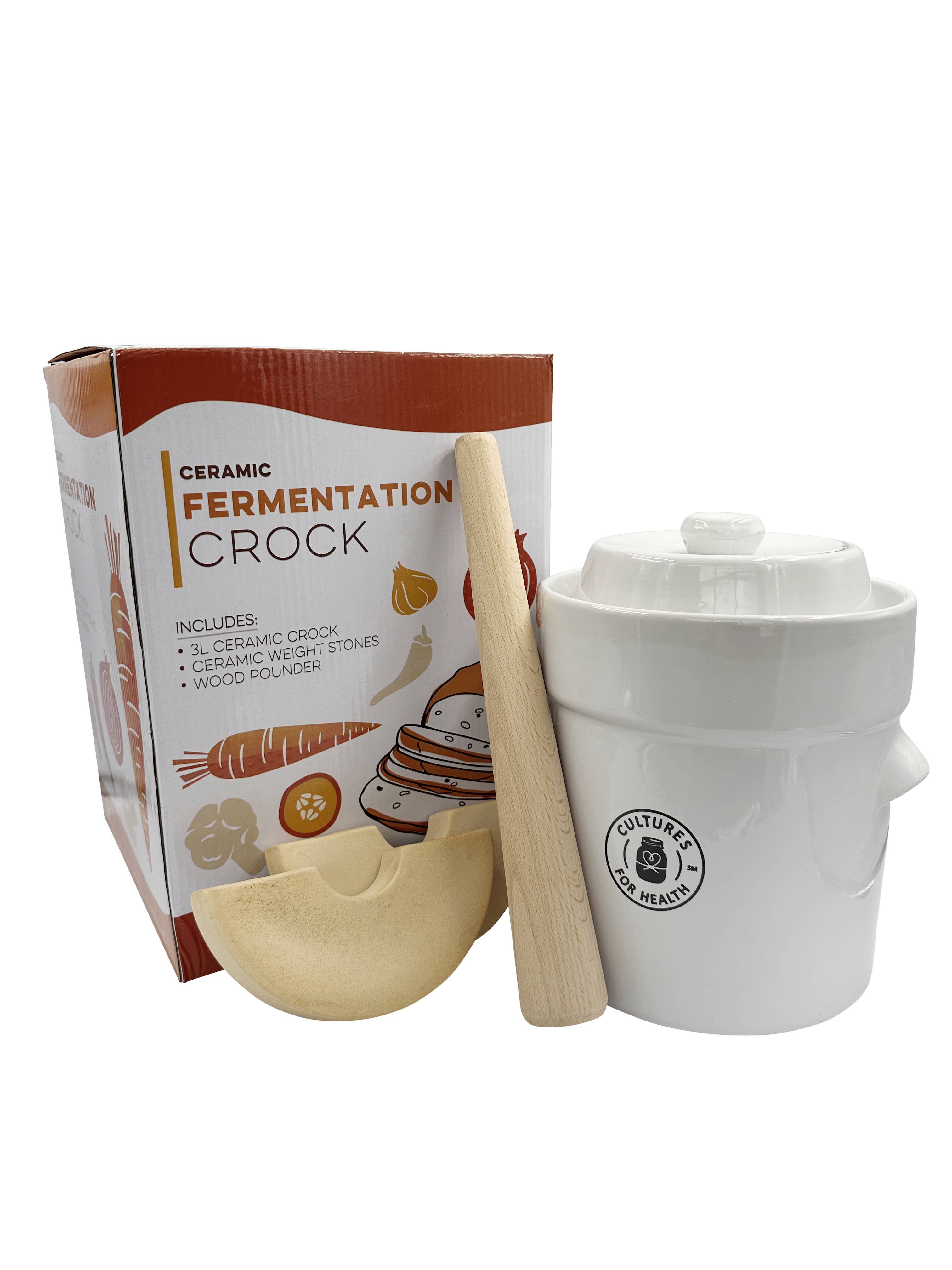 Cultures for Health - Wholesale DIY Food Kit - 3L Ceramic Fermentation Crock- 2 Pack