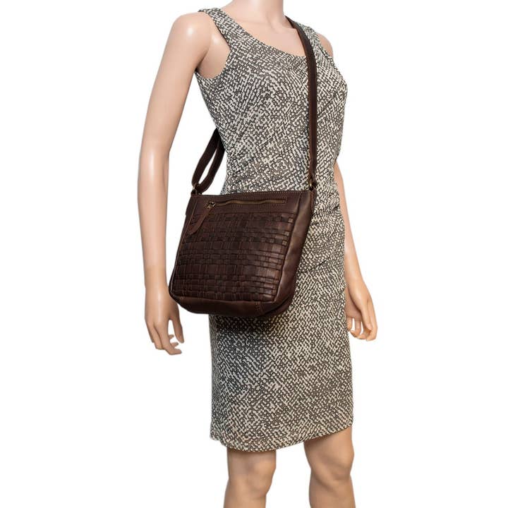 Arrigo - Wholesale Crossbody Bag - Women's - Arrigo Braided Leather Crossbody Shoulder Bag - 4 Colours16