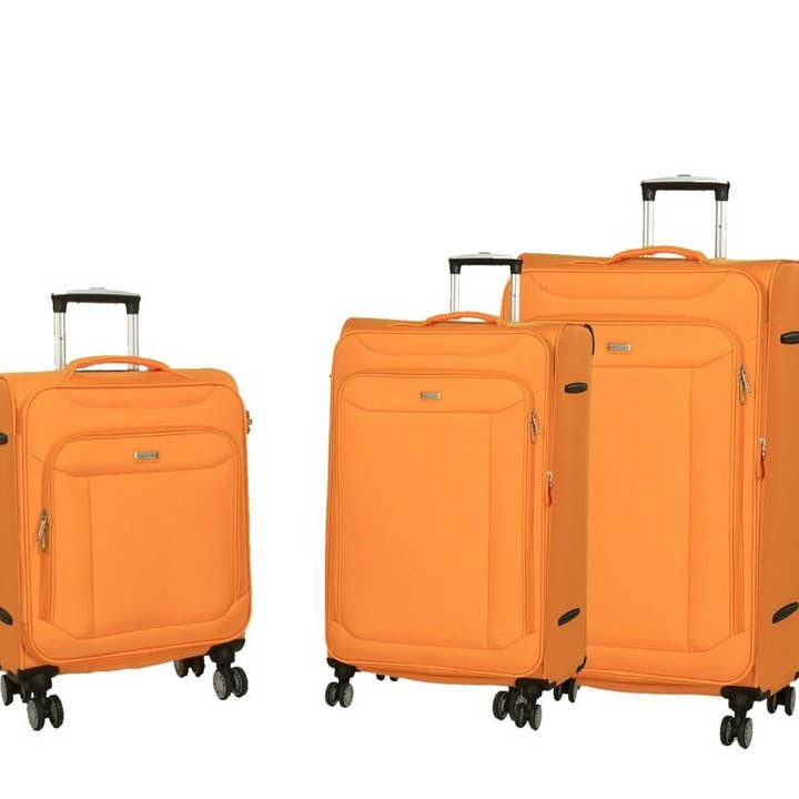 Soft Lightweight Dual 4 Wheel Suitcase Luggage for wholesale by Infinity Leather (Upperclass Fashions Ltd)