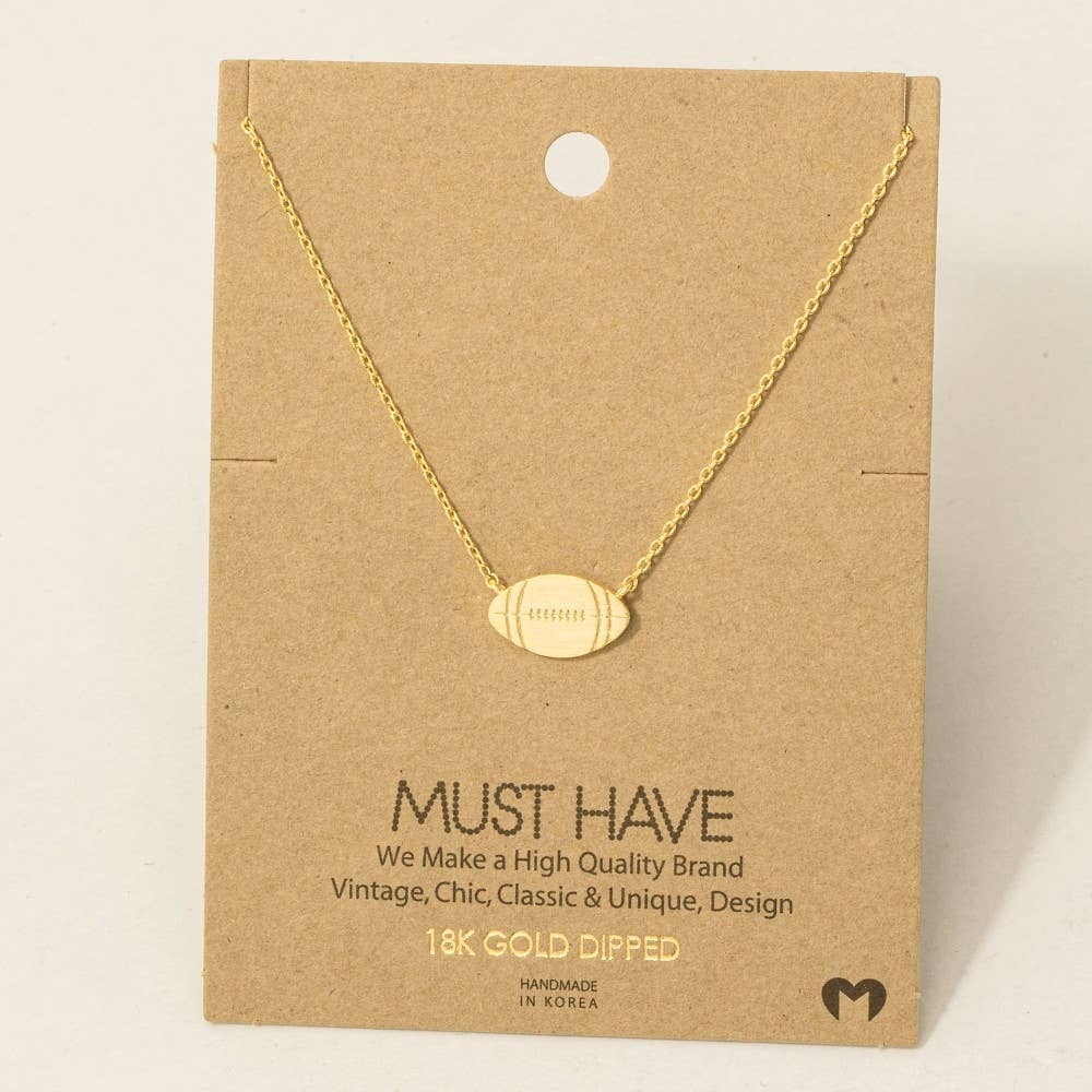 Fame Accessories - Wholesale Pendant/Charm Necklace - Dainty Football Pendant Necklace1