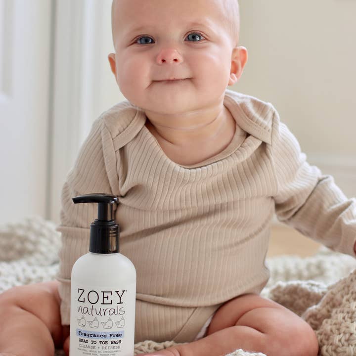 Zoey Naturals - Wholesale Body Wash/Shower Gel - Kids & Baby - Fragrance Free Head To Toe Wash - 9.65oz3