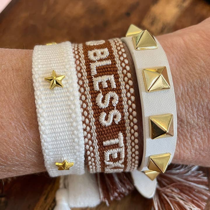 Gameday Luxe - Wholesale Woven/Braided Bracelet - God Bless Texas Team Tassel Bracelet2