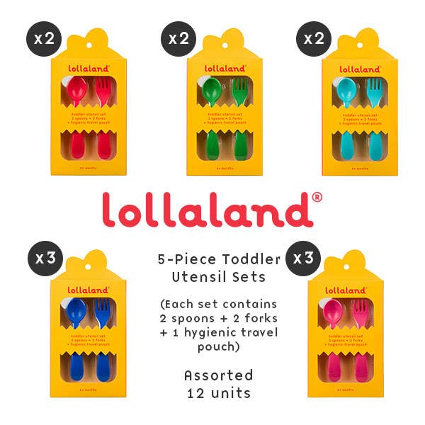 Lollaland 5-Piece Toddler Utensil Set Turquoise