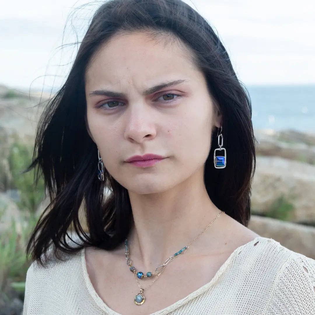 Art by any Means Jewelry - Wholesale Dangle Earrings - Tiny Tile Crystal Earrings E834513