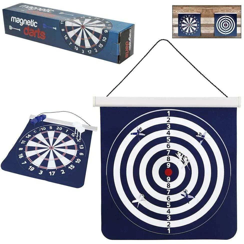 OrangeOnions - Wholesale Board Game - Martinex Magnetic Darts Game - Hanging Dart Board with Two-Sides for Traditional and Competition Play - includes 6 Darts - Rolls Up for Easy Storage and Travel0