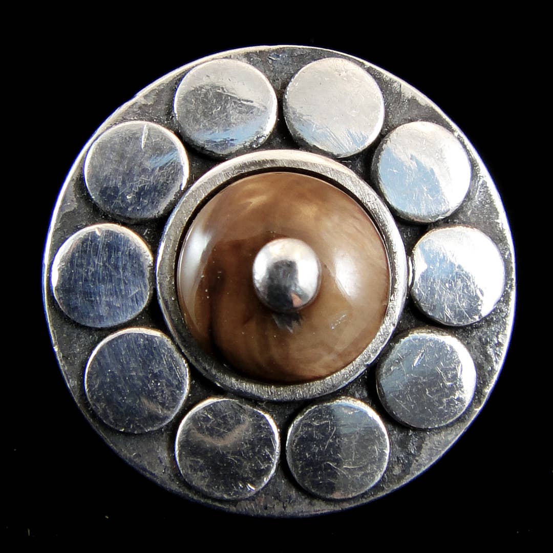 Tika - Venta al por mayor Botones/broches - Botón Repusse plateado, grande7