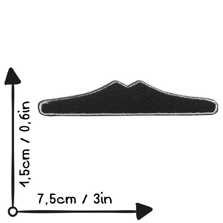 Tribal Trade GmbH - Wholesale Patch - Mustache straight slim mustache patch sticker4