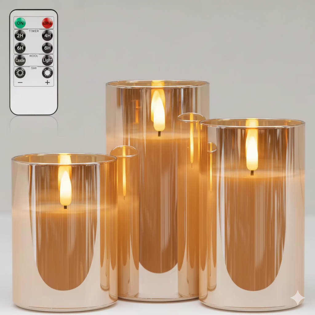 Buddha Ayurveda - Wholesale Flameless Candle - LED Flameless Candles Set – Real Wax with Timer0