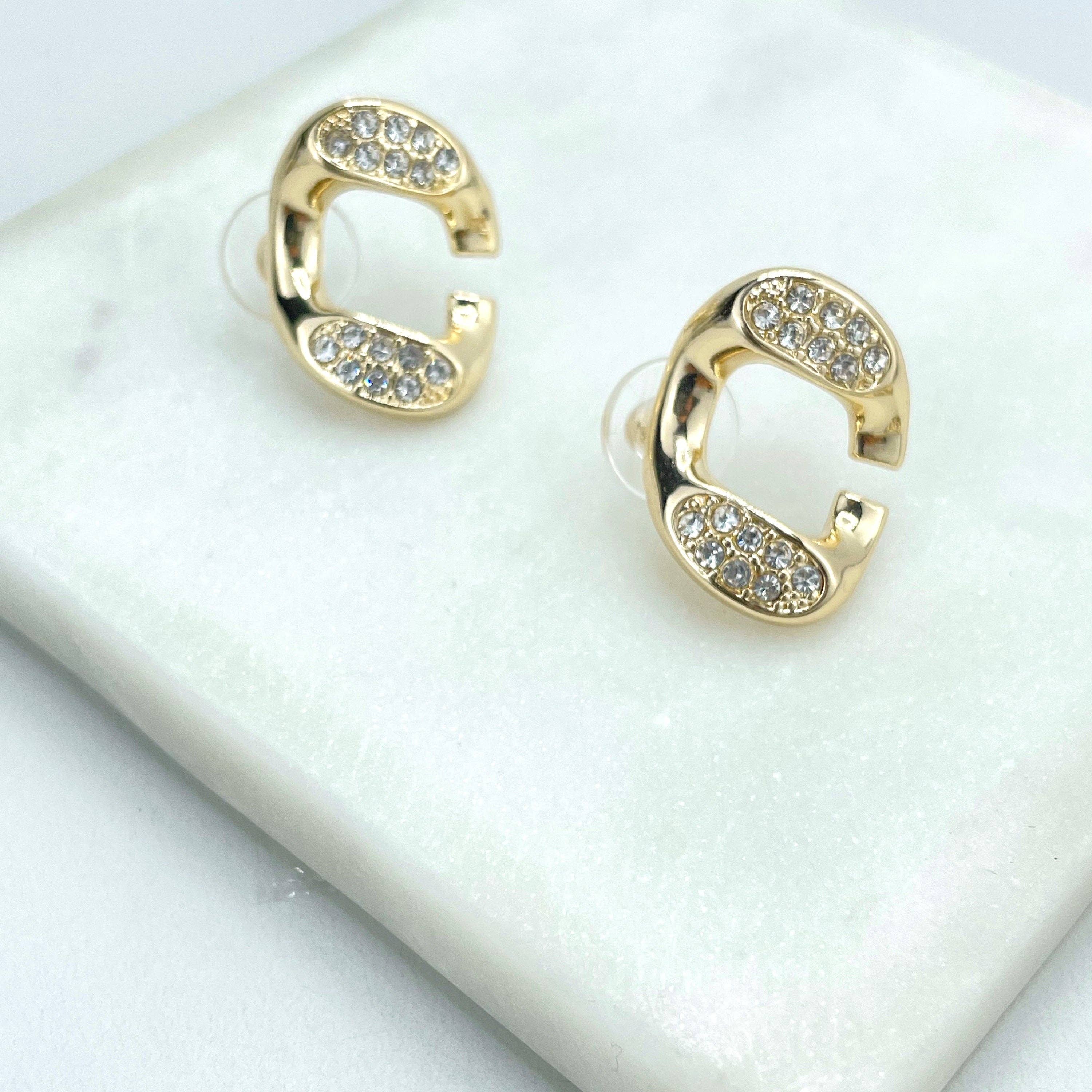 DIJU Jewelry - Wholesale Jewelry Set - 14k Gold Filled, Iced Miami Cuban Link, Double Safety Lock Box Cubic Zirconia, Chain, Bracelet, Earrings & Ring Set, Wholesale Jewelry5