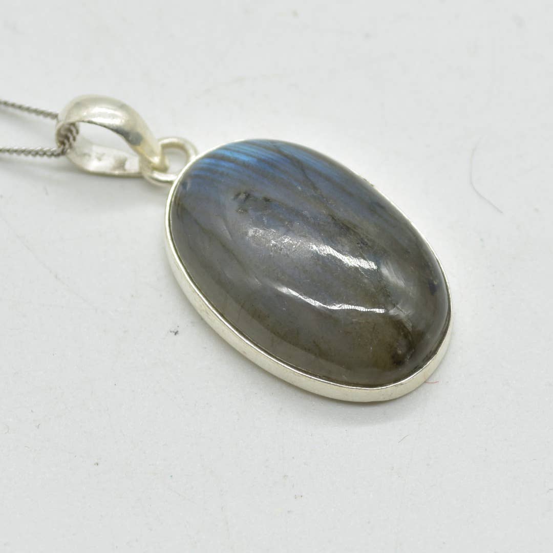 Oriental Direct Craft Supplies - Wholesale Individual Charm/Pendant - Labradorite Pendant in 925 Silver, 2.3cm-3.5cm, No Chain3