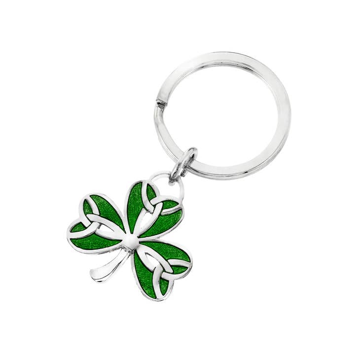 Joyful Sentiments - Wholesale Keychain - Unisex - Irish Clover Shamrock Keyring Stainless Steel1