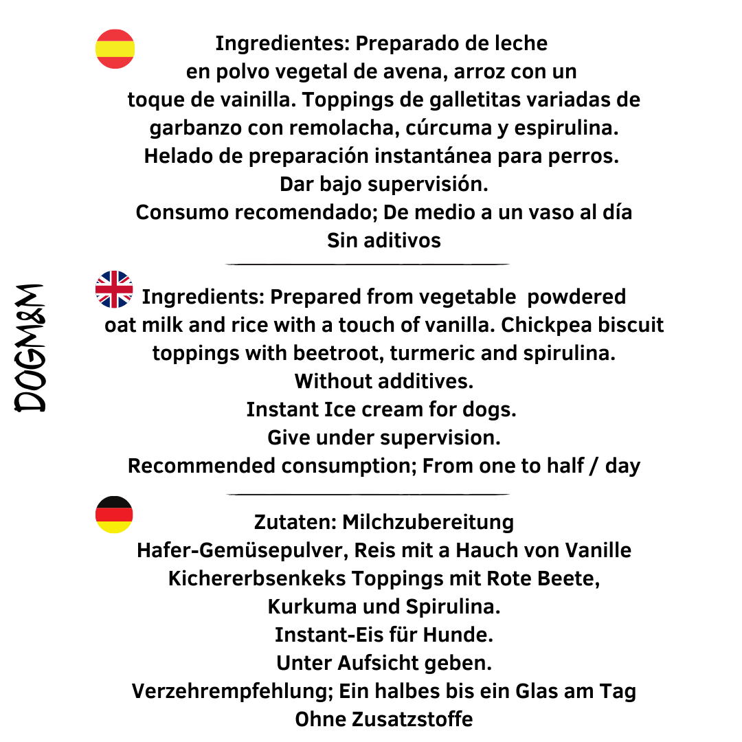 Waniyanpi – Großhandel Leckerlis – Hund – Dog´s Instant Eiscreme mit DogM&M-Toppings3