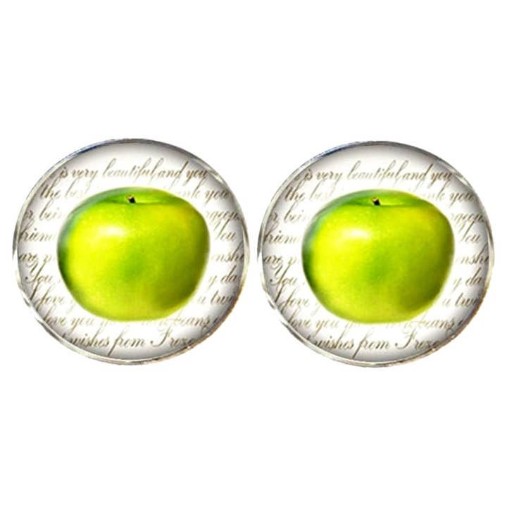 Apple Fruit Cufflinks - Green And White for wholesale by Bassin And Brown