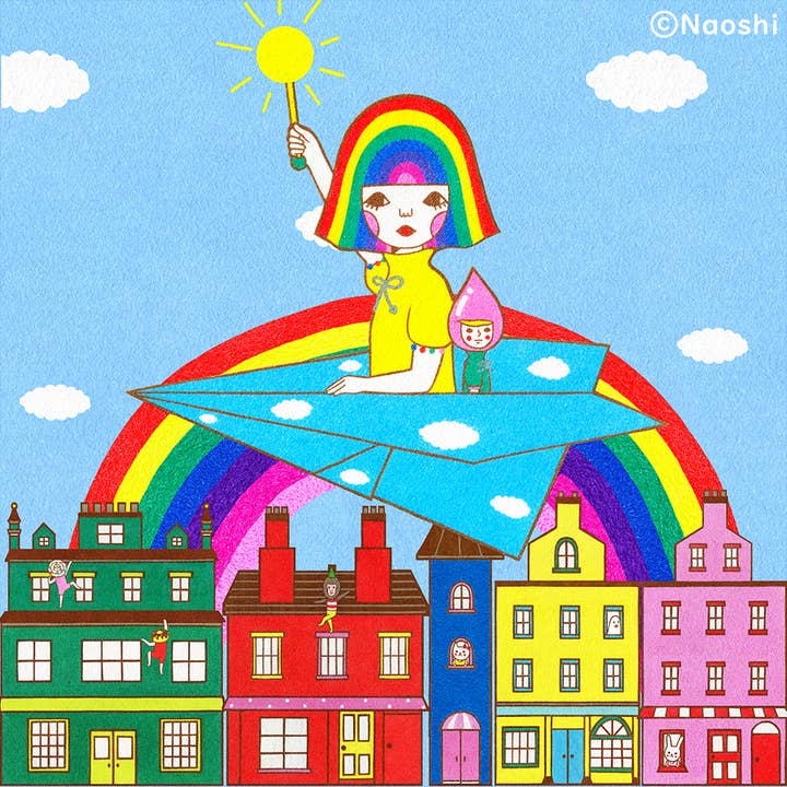Naoshi - Wholesale Art Print - 【8×8 Art Print】Flying Nijiko