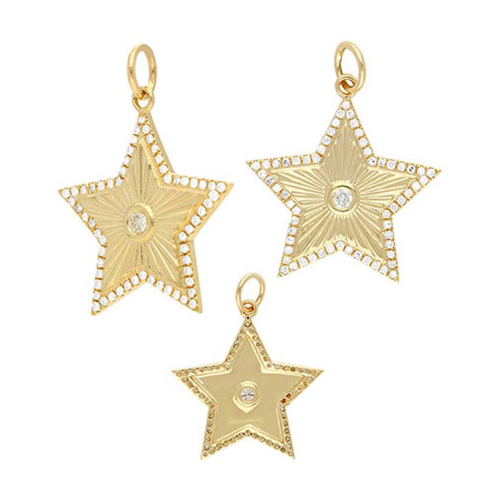 Diamanten ster hanger 18 mm voor wholesale door Jewels of Mewar